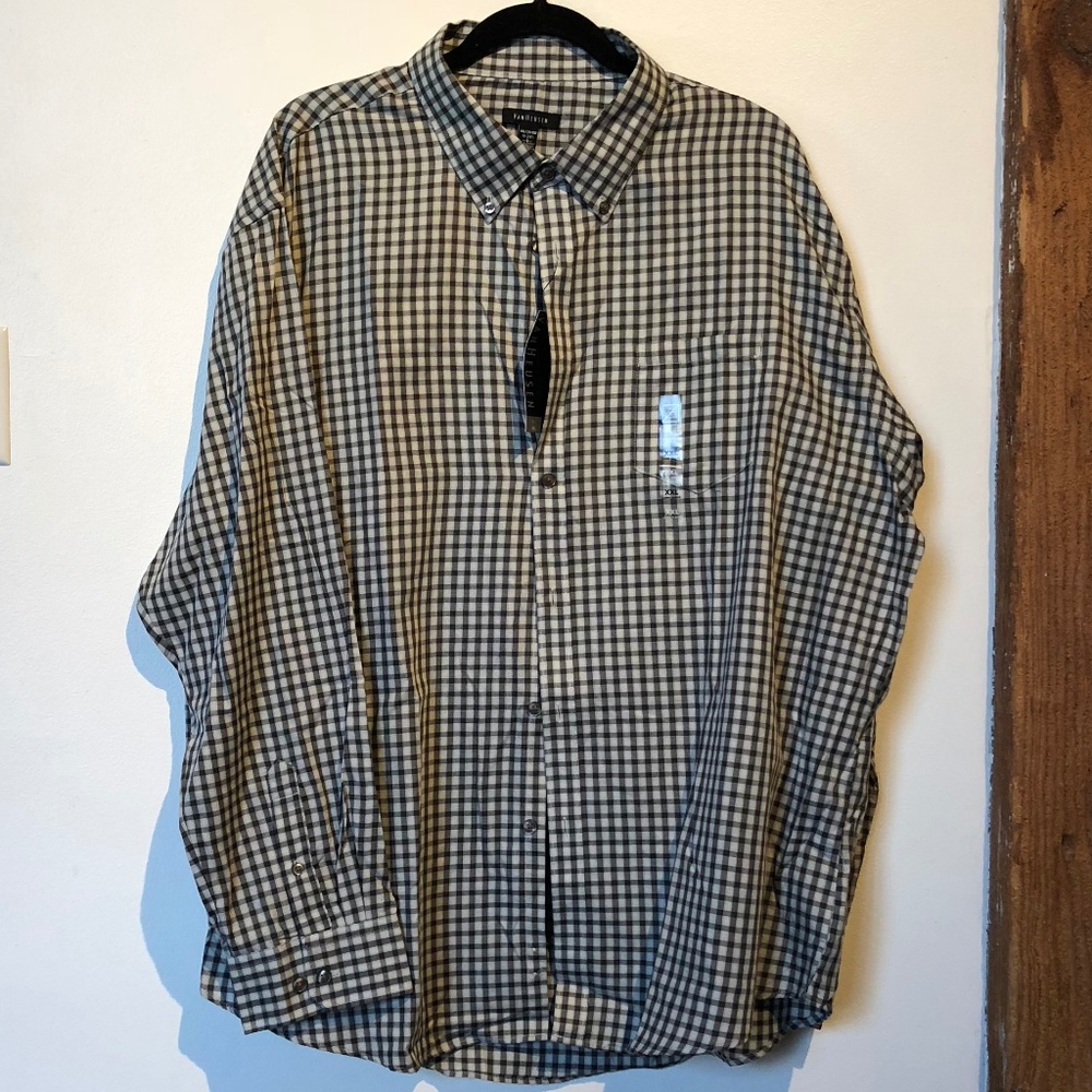 Van Heusen Classic Fit Shirt black and white mens